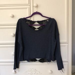 Cropped Open Back Free People Sweater